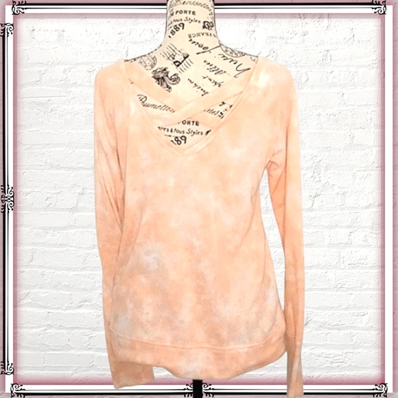 So American Peach Tie Dye Open Back Sweatshirt Size Sm - Picture 5 of 7